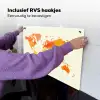 Wereldkaart - Oranje - Kleurrijk Inductie beschemer met haakjes klein -ky-ophangen-nl