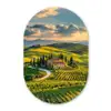 Toscane - Landschap - Wijngaarden Wandcirkel Ovaal Forex klein -3d