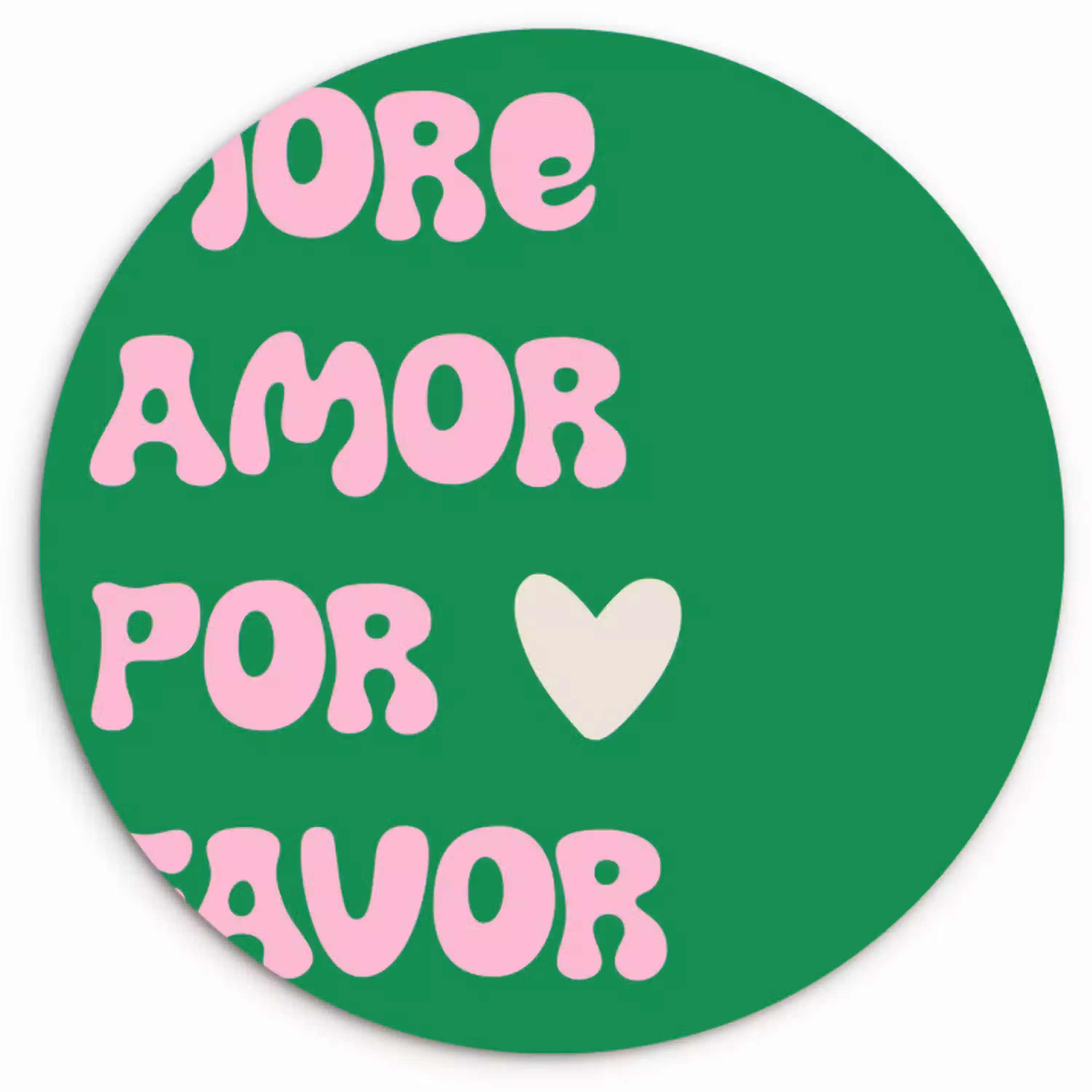 Amor - Valentijn - Groen - Tekst Wandcirkel plexiglas klein -3d