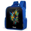 Kleurrijke papegaai Kinderrugzak - Blauw middel -schuin