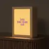 Love yourself - Roze - Geel Light Box met kabel (Tafellamp) klein -z3d_website