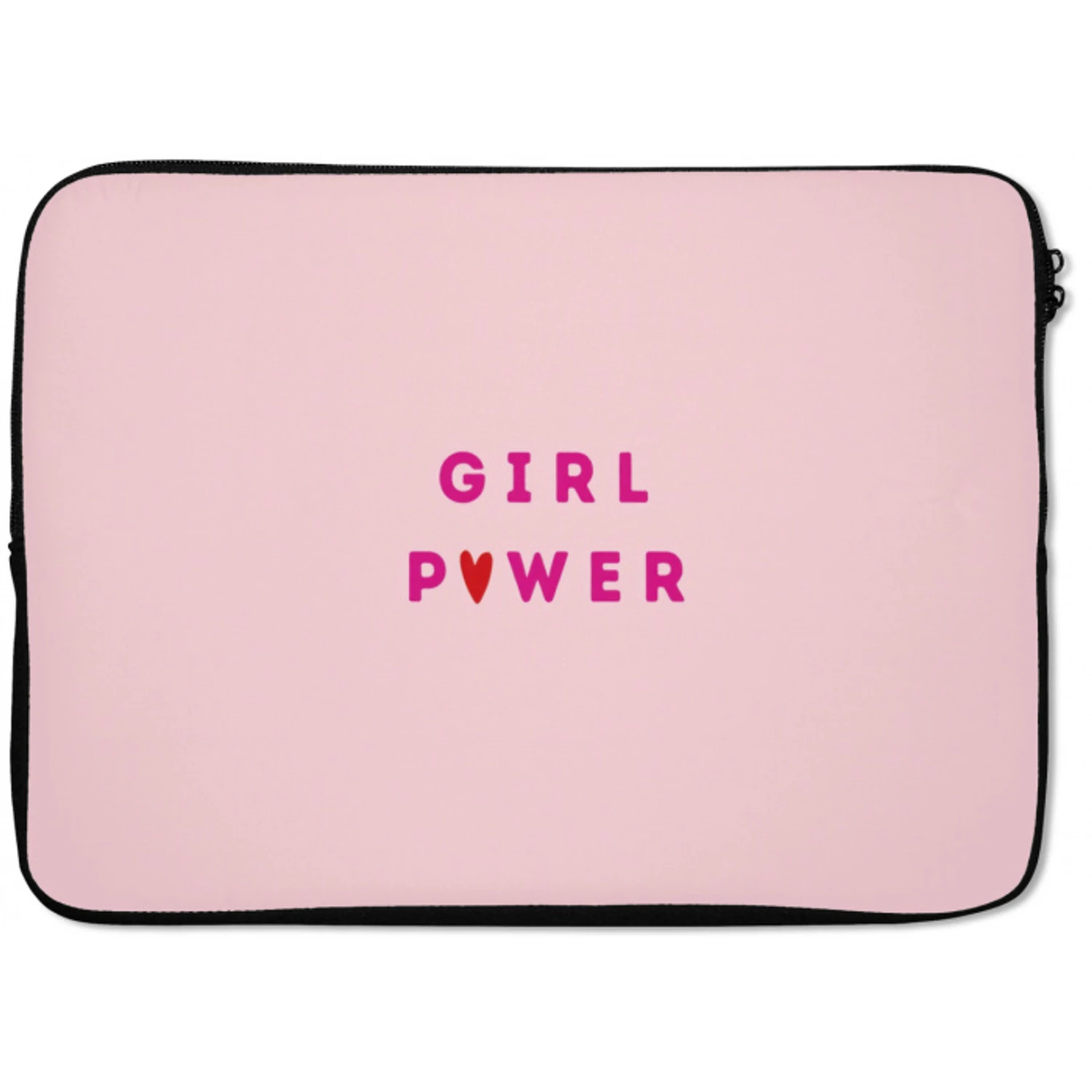 Girl power - Roze - Hartje laptophoes neopreen klein -zkaufland3dotto