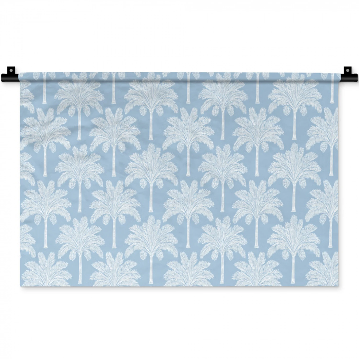 Palmboom - Modern - Blauw Wandkleed katoen klein 269 -zz3d