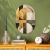 Abstract - Goud - Grijs - Vormen - Geometrisch Wandcirkel Ovaal Forex klein -sfeer2
