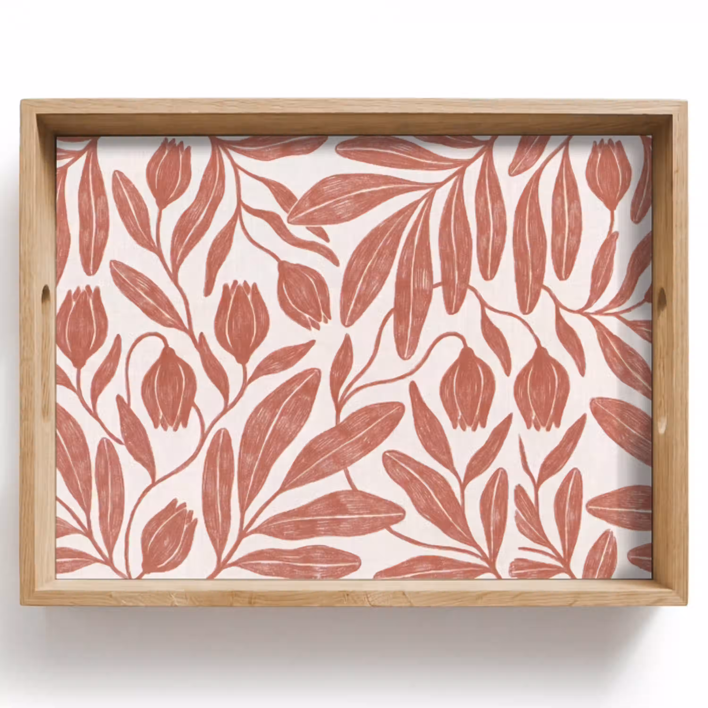 Bloemen - Patroon - Modern - Natuur - Bruin Dienblad Rechthoek middel -z3d_shopping