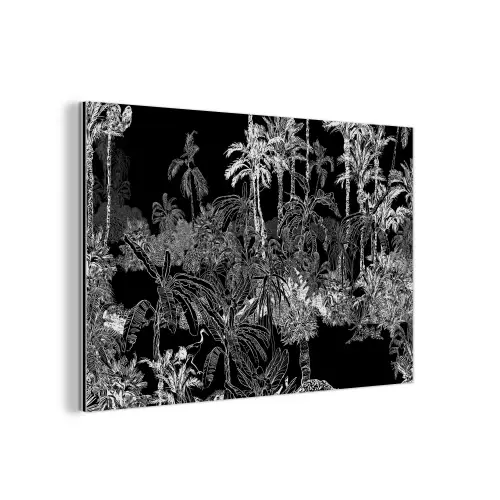 Palm - Jungle - Tropical aluminium wit klein -3d
