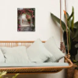 Doorkijk - Rozen - Vintage - Poort tuinposter los doek klein -sfeer7