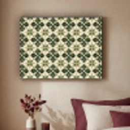 Patroon - Tegel - Groen Textielframe zwart klein 947 -sfeer1