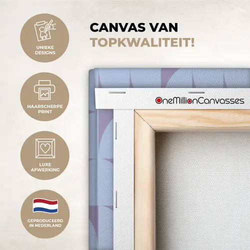 Blokken - Blauw - Paars - Patroon canvas 2cm xxl 828 -sfeer2