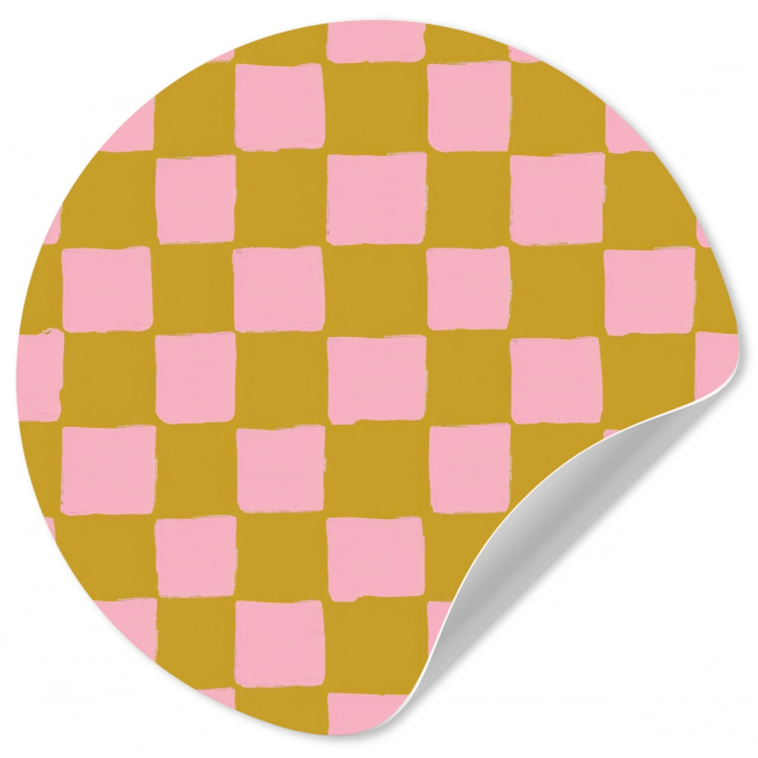 Patroon - Vierkant - Roze Wandcirkel behangsticker klein 186 -3d
