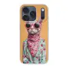 Zonnebril - Kat - Sjaal - Bloemen Telefoonhoesje iPhone 17 Pro klein -3d