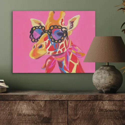 Giraf - Roze - Bril - Sjaal PET vilt klein -sfeer2