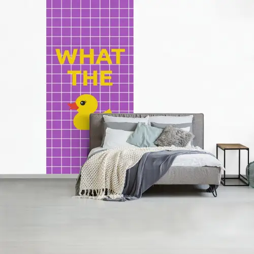 Tekst - Eend - Paars fotobehang vinyl groot -slaapkamer