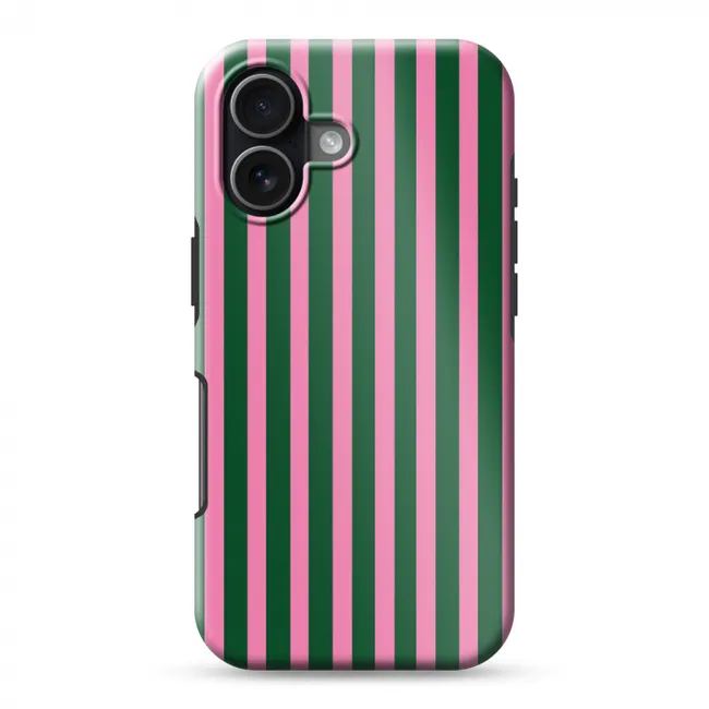 Telefoonhoesje Toughcase - Verticale strepen - Groen - Roze