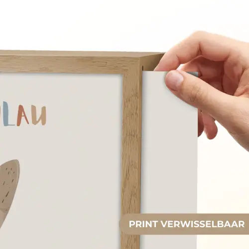 Konijn - Beige - Dier - Slim  - Quote Light Box met batterij (Wandlamp kind) middel -USP_websiteprintNL
