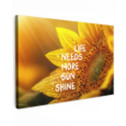 Zonnebloem - Close up - Geel - Quote Tuinposter op houten frame 2 cm dik klein -3d