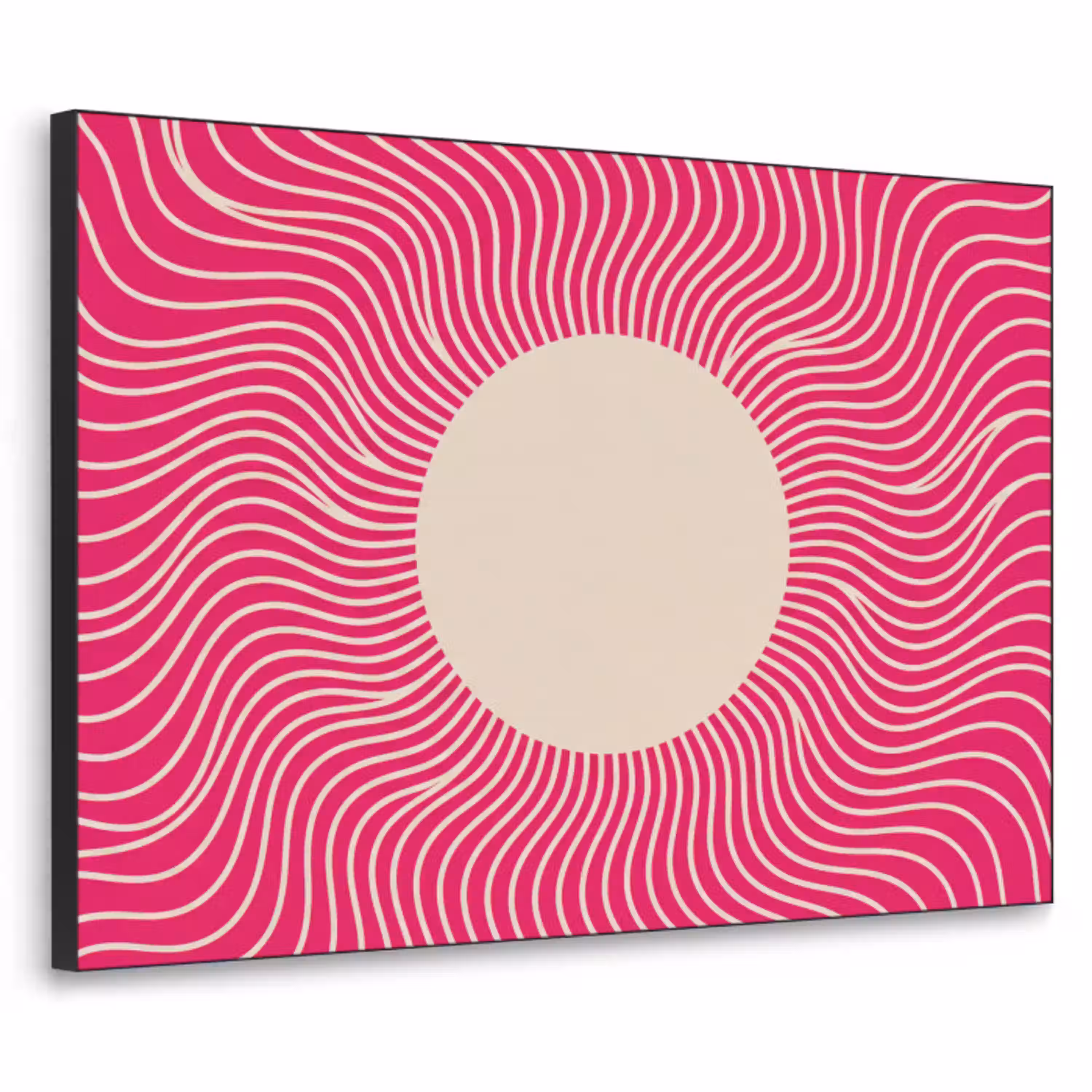 Abstract - Patroon - Roze Textielframe zwart klein -3d