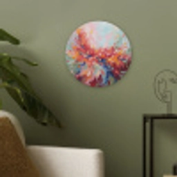 Bloemen - Abstract - Kunst - Modern Akoestische PET Vilt - Rond klein -sfeer2