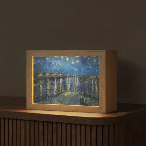 Van Gogh - Brug - Oude meesters Light Box met kabel (Tafellamp) klein -z3d_website