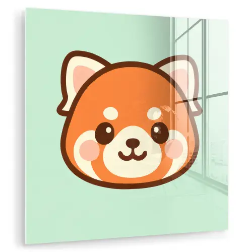 Rode panda - Groen - Cartoon plexiglas 5mm klein -zzzproduct_nieuw
