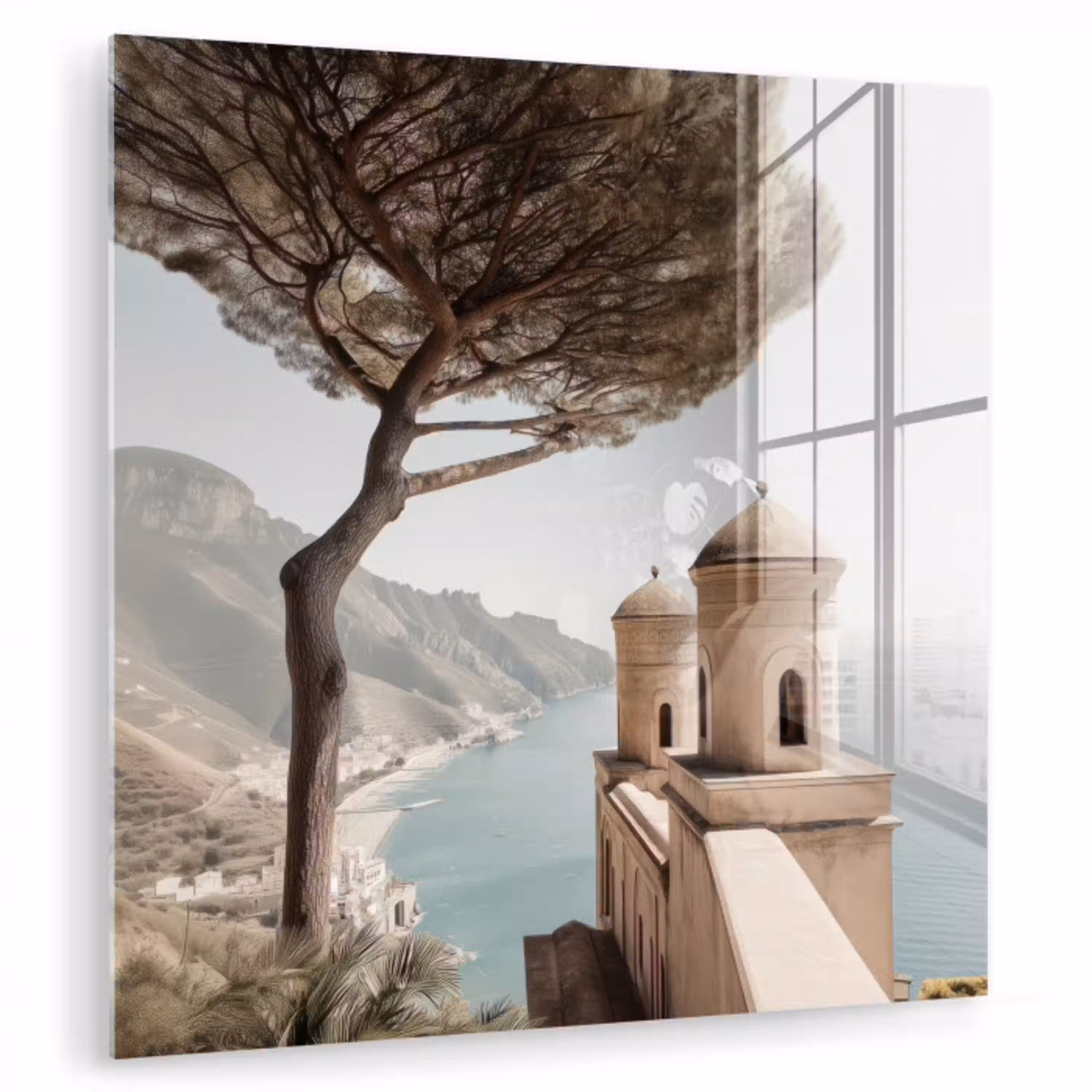 Kust - Klif - Boom - Gebouw plexiglas 5mm klein -zzzproduct_nieuw