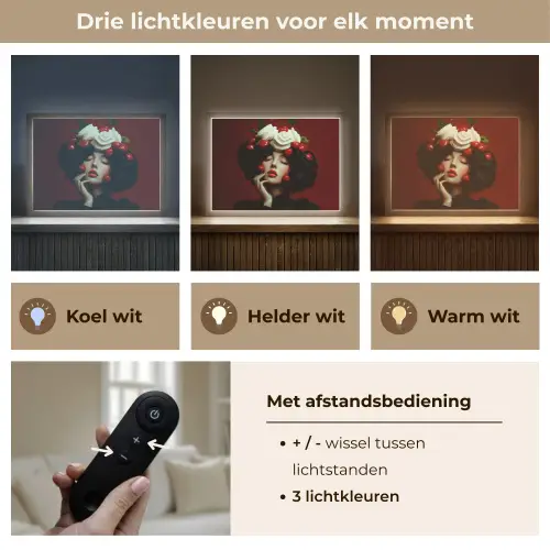 Vrouw - Kersen - Slagroom Light Box met batterij (Wandlamp) middel -USP_lichtkleurNL