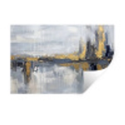Abstract - Structuur - Goud - Grijs - Modern Muursticker klein -3d