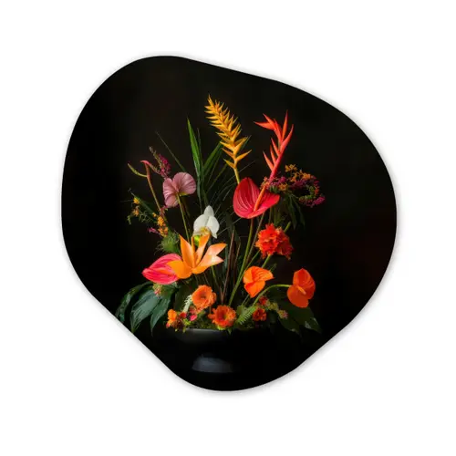 Schaal - Boeket - Bloemen Wandcirkel Organisch Forex 3mm klein -3d