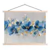 Bloemen - Blauw - Abstract textielposter latten blank klein -3d