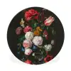 Stilleven met bloemen in een glazen vaas - Schilderij van Jan Davidsz. de Heem Wandcirkel aluminium klein -3d