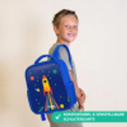 Raket - Sterren - Planeet - Ruimte Kinderrugzak - Blauw middel -sfeer3_DE