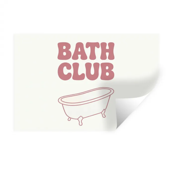 Retro - Bad - Roze Muursticker klein -3d