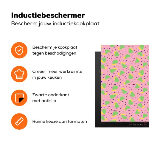 Roze - Streepjes - Groen - Peer Inductie beschermer vinyl 3mm klein 276 -zzzzzzz-td-ups