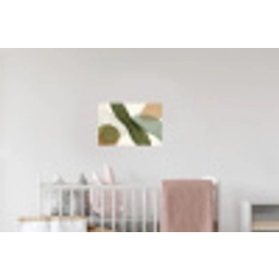 Abstract - Vormen - Modern - Kunst - Groen - Bruin Muursticker klein -kinderkamer