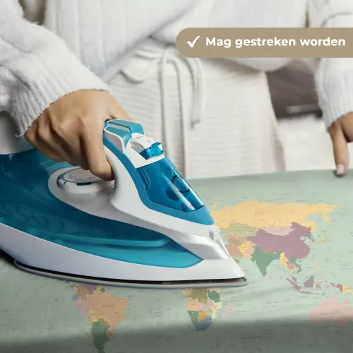 Wereldkaart - Realistisch - Kaart Wandkleed katoen klein -sfeer9