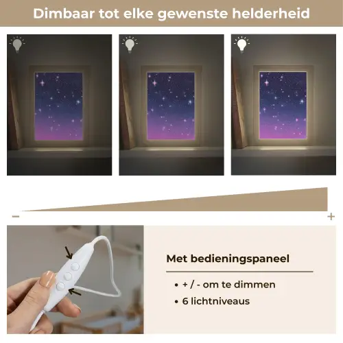 Hemel - Sterren - Blauw Light Box met kabel klein -USP_dimbaarNL