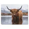 Schotse hooglander - Bruin - Water muismat rubber klein -3d