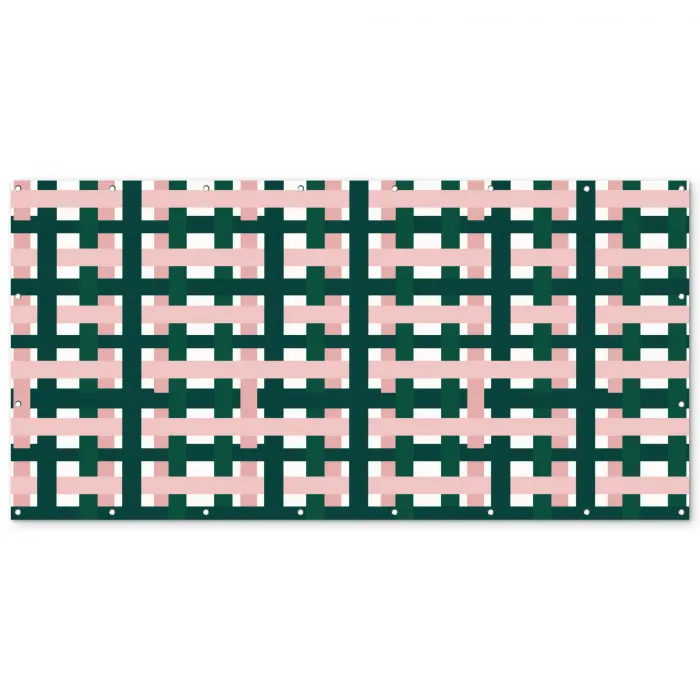 Vlechtpatroon - Groen - Roze - Grafisch Balkonbeschermer Duitsland klein 596 -zz_3d