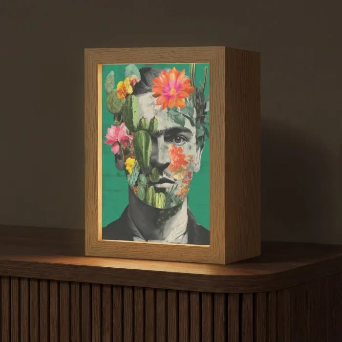 Man - Planten - Groen Light Box met kabel (Tafellamp) klein -z3d_website