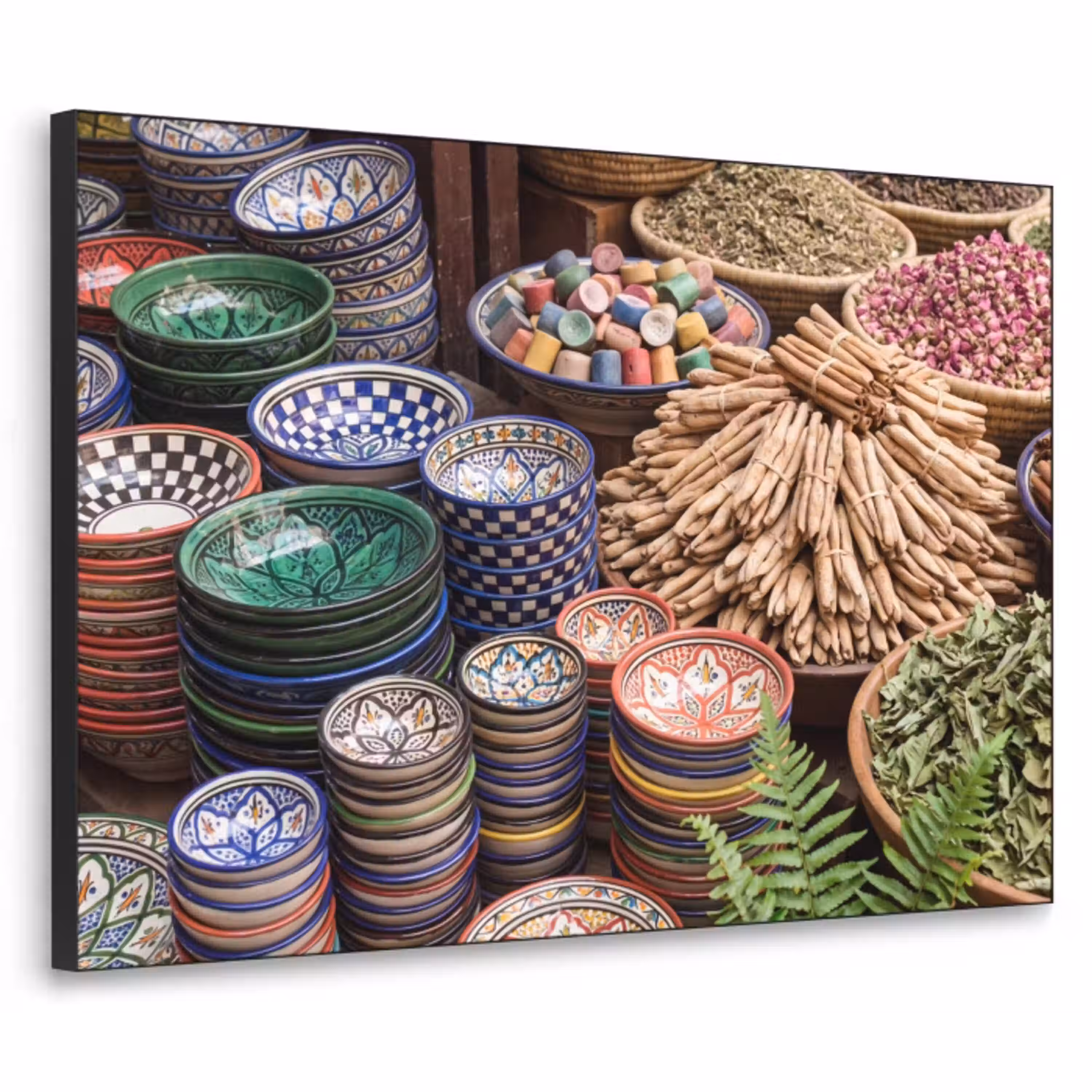 Aardewerk - Oosters - Kleurrijk Textielframe zwart klein -3d