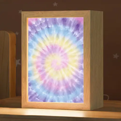 Spiraal - Tie dye - Pasteltinten Light Box met kabel klein -zzz_3d_website