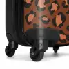 Dierenprints - Panterprint koffer in kastanjebruin en  zwart/terracotta NBS - Handbagage koffer - Unisex middel -wiel