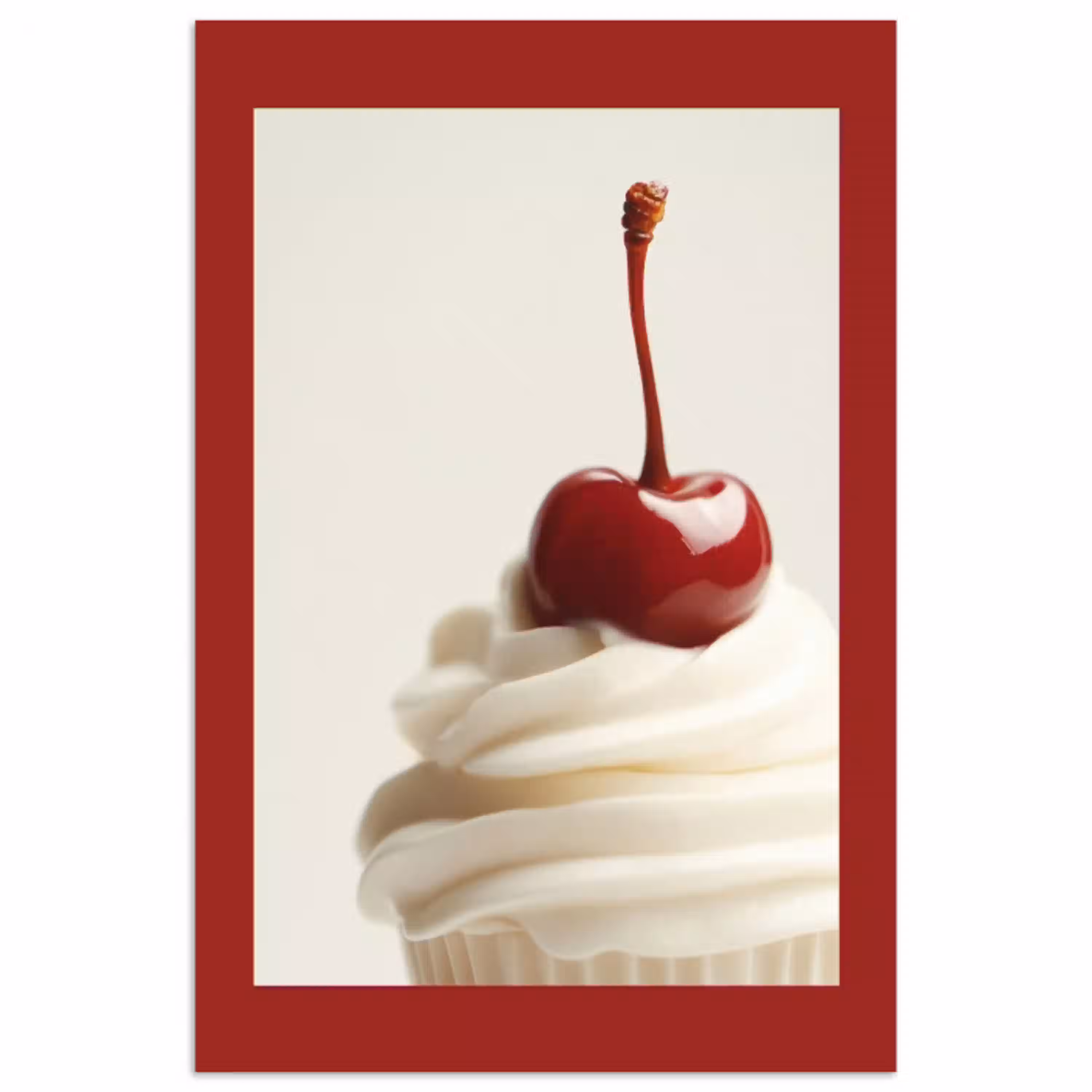 Cupcake - Kers - Rood poster papier klein -3d