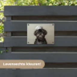 Kokskleding - Zwart - Hondje tuinposter los doek klein -sfeer3