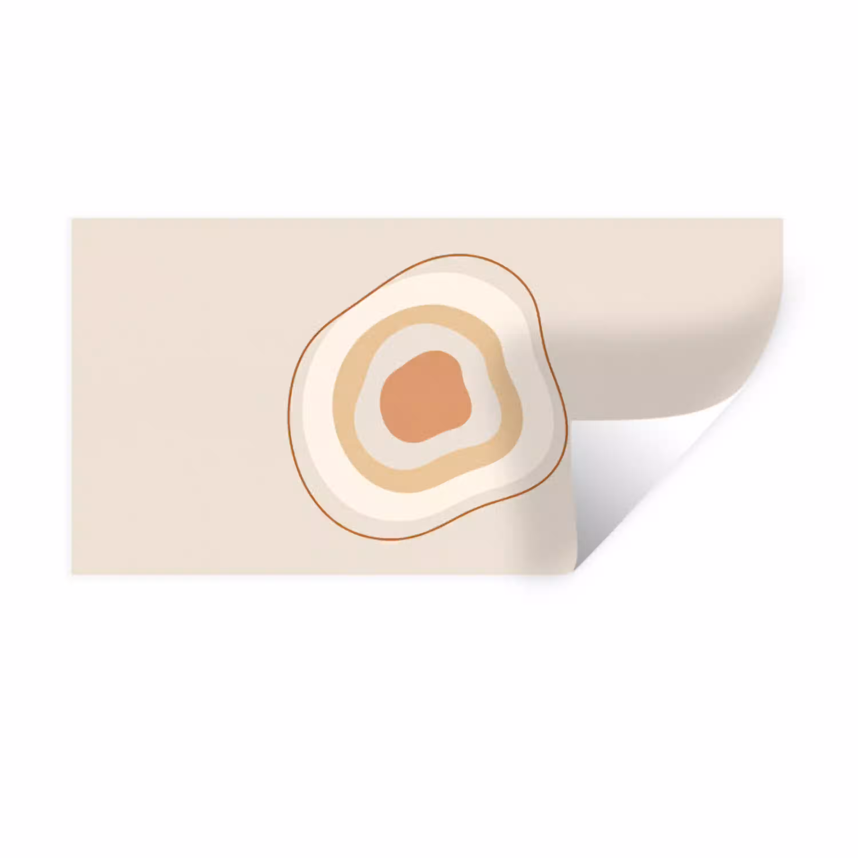 Abstract - Organisch - Modern - Beige - Kunst Muursticker klein -3d