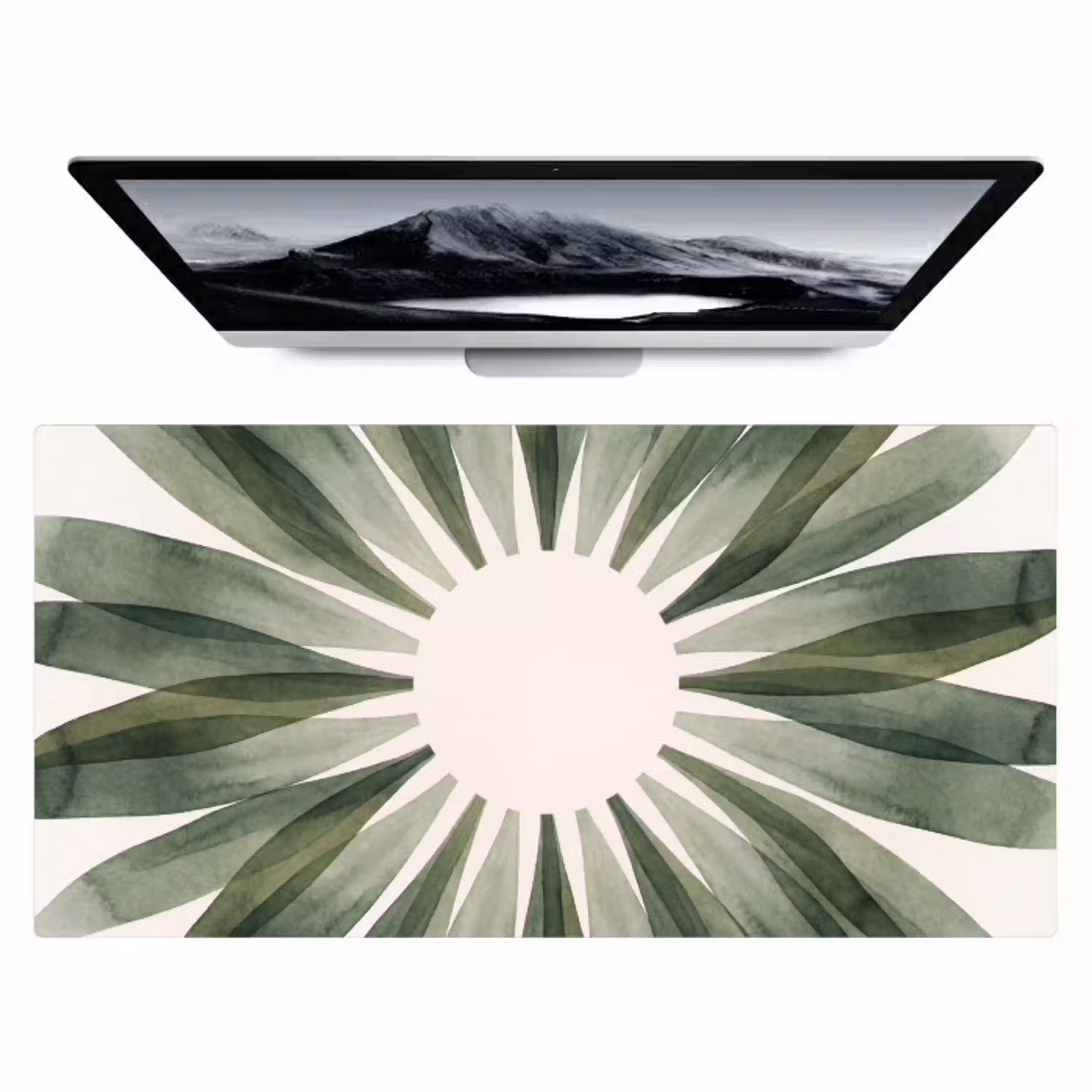 Planten - Abstract - Waterverf - Groen - Natuur Muismat XXL klein -zzz3d