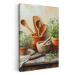 Potten - Kruiden - Hout KitchenYeah - Keuken - Canvas klein -3d