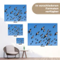 Zwaluwen - Vliegen - Blauw tuinposter los doek klein -Xsfeer9_DE