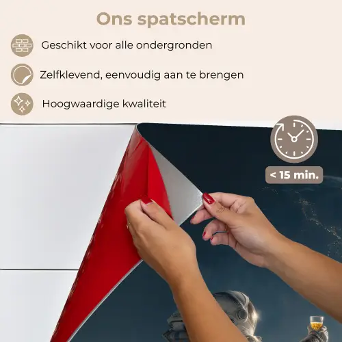 Maan - Kat - Astronaut - Ruimte keuken achterwand spatscherm klein -spatscherm_NL