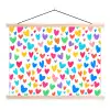 Hartjes - Kleurrijk - Patroon - Levendig textielposter latten blank klein -3d